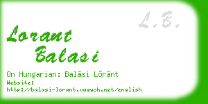 lorant balasi business card