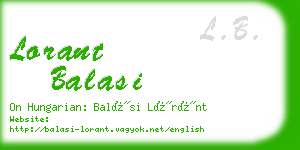 lorant balasi business card